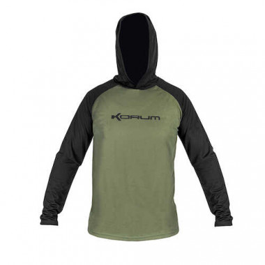 Model - Korum Dri-Active Hooded Longsleeve T-Shirt