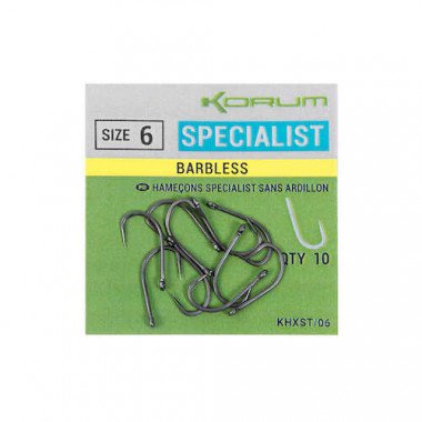 Modelo Korum Xpert Specialist Barbless Hooks