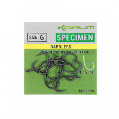 Modelo Korum Xpert Specimen Barbless Hooks