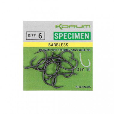 Modelo Korum Xpert Specimen Barbless Hooks